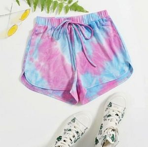Knot Waist Tie Dye Dolphin Shorts Women